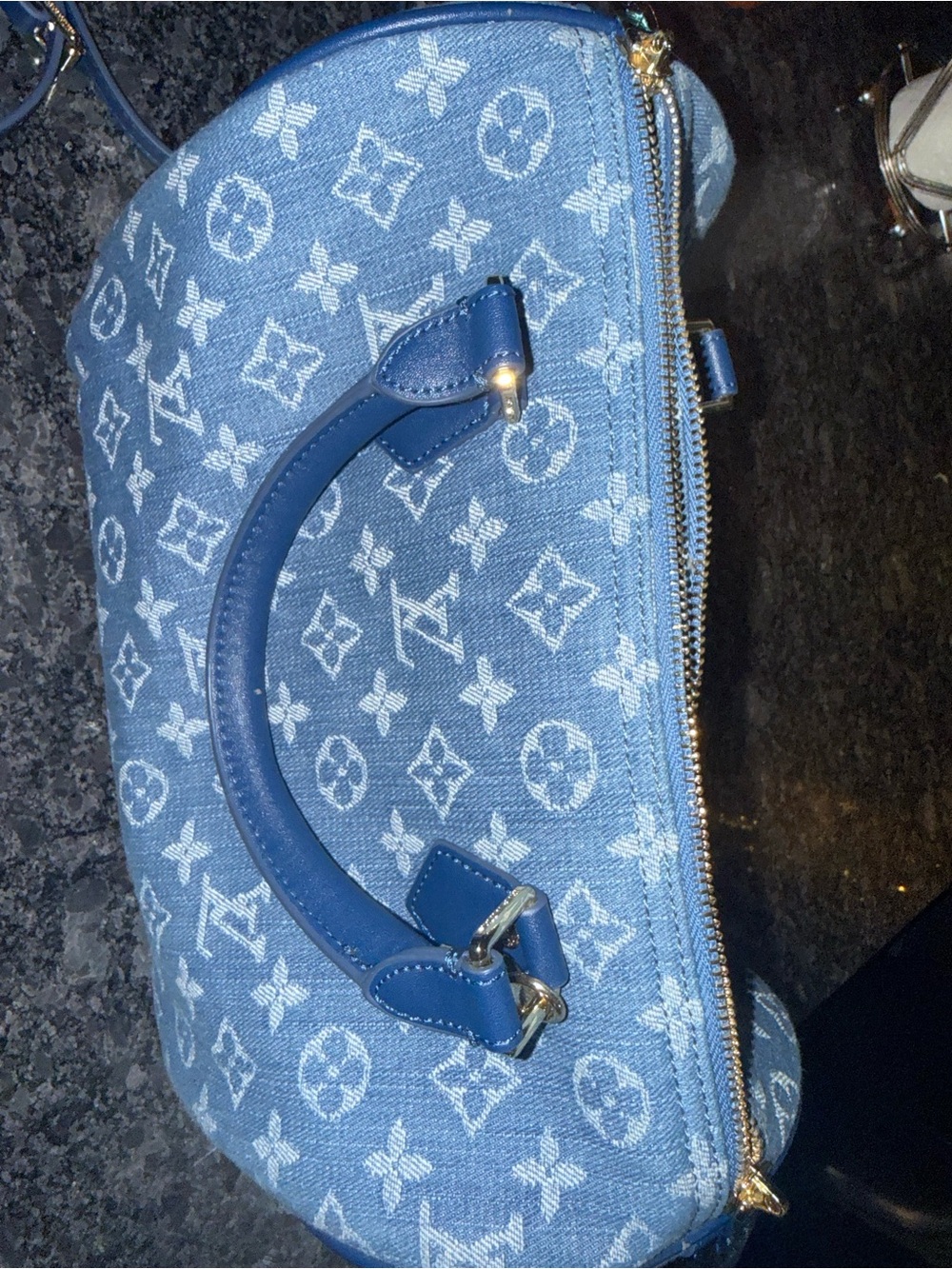 Louis Vuitton Blue Denim Monogram Mini Satchel